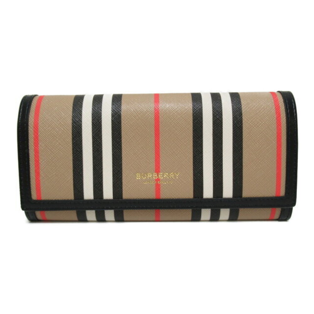Burberry HERON Bi fold Long Wallet Beige Leather